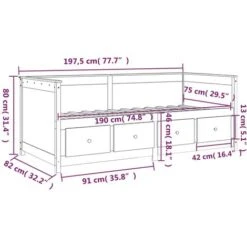 Day Bed Honey Brown 75x190 Cm Solid Wood Pine VidaXL -Fatboy Sales Store 69659703 3