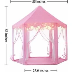 Children's Play Tent, Princess Castle Play Tent, Indoor Children's Playhouse, Girls Large Playhouse With LED Color Fairy Lights -Fatboy Sales Store 69691004 4
