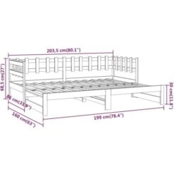 Pull-out Day Bed Black 2x(80x200) Cm Solid Wood Pine VidaXL -Fatboy Sales Store 70898198 3