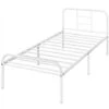 Yaheetech 3ft Single Metal Bed Frame Iron Bed Foundation，White -Fatboy Sales Store 71207689 1