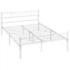 Yaheetech 4ft6 Double Metal Bed Frame With Cross-design Headboard & Footboard, White -Fatboy Sales Store 71207709 1