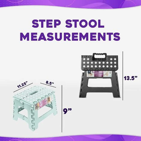 9" Folding Step Stool Non-Skid, Slip-Resistant Lightweight Design Folding Stool 300-Pound Capacity Foam 7 9" Folding Step Stool Non-Skid, Slip-Resistant Lightweight Design Folding Stool 300-Pound Capacity Foam - Image 5