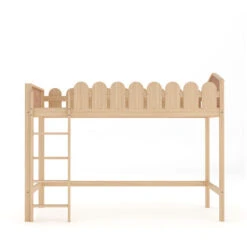 Livingandhome Pine Wood Loft Bed For Kids Room With Fence Rails -Fatboy Sales Store 74461237 3