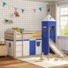 Livingandhome Castle Pine Wood Loft Bed With Slide And Tent -Fatboy Sales Store 74461246 1