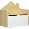 HOMCOM Toy Box Storage Bench Kids Toy Chest W/ Lid Pressure Rod - White -Fatboy Sales Store 74702670 1
