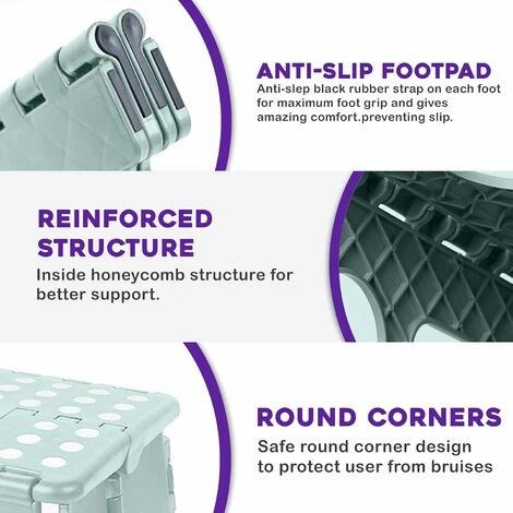 9" Folding Step Stool Non-slip, Non-slip Lightweight Design Folding Step Stool 300 Lb Capacity Meerschaum 4 9" Folding Step Stool Non-slip, Non-slip Lightweight Design Folding Step Stool 300 Lb Capacity Meerschaum - Image 2