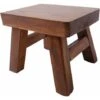 Small Wooden Step Stool For Kids, Non-Slip Square Seat For Kitchen, Bathroom (Dark Coffee) -Fatboy Sales Store 75324254 1
