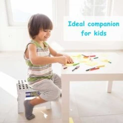 Folding And Portable Stool For Kids And Adults, Small Plastic Foldable Step Stool, Non-Slip For Kitchen, Bathroom, Garden, Bedroom, 22cm, White -Fatboy Sales Store 75325311 4