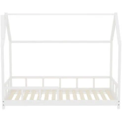 Livingandhome White Solid Pine Wood Frame House Double Kids Bedstead -Fatboy Sales Store 76194361 5