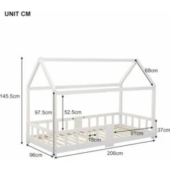 Children's Bed 90 X 200 Cm, Pine Wood Children's Bed, With Blackboard, Slatted Frame, Fall Protection, Made Of Pine Wood (without Mattress) -Fatboy Sales Store 76957510 3