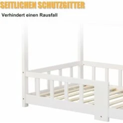 Children's Bed 90 X 200 Cm, Pine Wood Children's Bed, With Blackboard, Slatted Frame, Fall Protection, Made Of Pine Wood (without Mattress) -Fatboy Sales Store 76957510 4