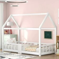 Children's Bed 90 X 200 Cm, Pine Wood Children's Bed, With Blackboard, Slatted Frame, Fall Protection, Made Of Pine Wood (without Mattress) -Fatboy Sales Store 76957510 5