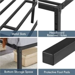 Yaheetech 3ft Single Metal Platform Bed Frame 9 Yaheetech 3ft Single Metal Platform Bed Frame -Fatboy Sales Store 77471437 3