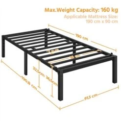 Yaheetech 3ft Single Metal Platform Bed Frame 11 Yaheetech 3ft Single Metal Platform Bed Frame -Fatboy Sales Store 77471437 5