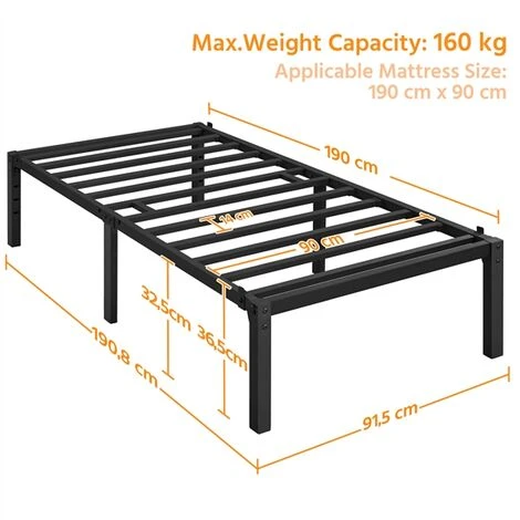 Yaheetech 3ft Single Metal Platform Bed Frame 7 Yaheetech 3ft Single Metal Platform Bed Frame - Image 5