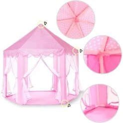 Kids Play Tent, Princess Castle Play Tent, Kids Indoor Playhouse, Large Girls Playhouse With LED Color String Lights -Fatboy Sales Store 77562287 3