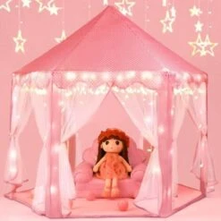 Kids Play Tent, Princess Castle Play Tent, Kids Indoor Playhouse, Large Girls Playhouse With LED Color String Lights -Fatboy Sales Store 77562287 5