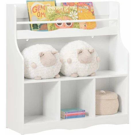 SoBuy Children Kids Bookcase Book Shelf Toy Shelf Storage Display Shelf With 1 Shelf And 4 Storage Compartments,KMB57-W 3 SoBuy Children Kids Bookcase Book Shelf Toy Shelf Storage Display Shelf With 1 Shelf And 4 Storage Compartments,KMB57-W