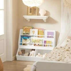 SoBuy Children Kids Bookcase Book Shelf Toy Shelf Storage Display Shelf With 2 Shelves And 2 Storage Compartments,KMB56-W 10 SoBuy Children Kids Bookcase Book Shelf Toy Shelf Storage Display Shelf With 2 Shelves And 2 Storage Compartments,KMB56-W -Fatboy Sales Store 77768777 4