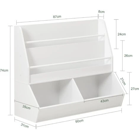 SoBuy Children Kids Bookcase Book Shelf Toy Shelf Storage Display Shelf With 2 Shelves And 2 Storage Compartments,KMB56-W 7 SoBuy Children Kids Bookcase Book Shelf Toy Shelf Storage Display Shelf With 2 Shelves And 2 Storage Compartments,KMB56-W - Image 5