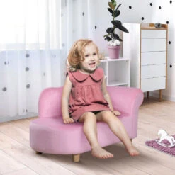 HOMCOM Kids Sofa Toddler Armchair Lounger Children Sofa Bed Bedroom Chair Pink -Fatboy Sales Store 8000875 3