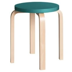 Artek Aalto Stool E60, Petrol - Birch