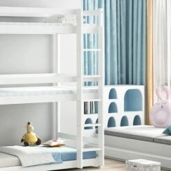 Single Triple Bunk Bed White -Fatboy Sales Store 82865377 4