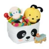 Relaxdays Felt Storage Basket, Animal Motif, Children, Foldable, HxWxD: 24 X 27 X 18 Cm, Toys, Panda Design, White/Black -Fatboy Sales Store 83940473 1