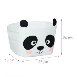 Relaxdays Felt Storage Basket, Animal Motif, Children, Foldable, HxWxD: 24 X 27 X 18 Cm, Toys, Panda Design, White/Black 10 Relaxdays Felt Storage Basket, Animal Motif, Children, Foldable, HxWxD: 24 X 27 X 18 Cm, Toys, Panda Design, White/Black -Fatboy Sales Store 83940473 4
