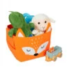 Relaxdays Felt Storage Basket, Animal Motif, Children, Foldable, HxWxD: 24 X 27 X 18 Cm, Toys, Fox Design, Orange -Fatboy Sales Store 83940475 1