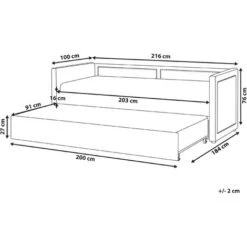 Corduroy Fabric EU Single Trundle Bed Frame Nailhead Trim 3ft Navy Blue Mimizan -Fatboy Sales Store 85748305 3