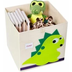 Child Foldable Storage Box, Animal Toys Storage Box, Large Capacity Storage Box, Foldable Fabric Flash Toys Box (Green Dragon)