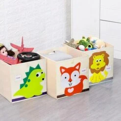 Child Foldable Storage Box, Animal Toys Storage Box, Large Capacity Storage Box, Foldable Fabric Flash Toys Box (Green Dragon) -Fatboy Sales Store 85876534 3