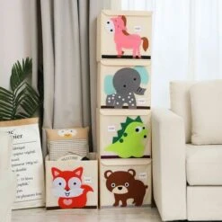 Child Foldable Storage Box, Animal Toys Storage Box, Large Capacity Storage Box, Foldable Fabric Flash Toys Box (Green Dragon) -Fatboy Sales Store 85876534 4