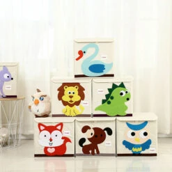 Child Foldable Storage Box, Animal Toys Storage Box, Large Capacity Storage Box, Foldable Fabric Flash Toys Box (Green Dragon) -Fatboy Sales Store 85876534 5