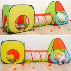 LittleTom Play Tent Set With Tunnel 260x90x100cm Pop-up Ball Pit Incl 200 Balls -Fatboy Sales Store 86660304 3