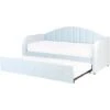 Trundle Bed Velvet Upholstery Slatted Base EU Single Light Blue Eyburie -Fatboy Sales Store 87128429 1