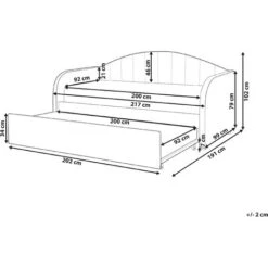 Trundle Bed Velvet Upholstery Slatted Base EU Single Light Blue Eyburie -Fatboy Sales Store 87128429 3