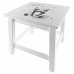 Wooden Panda Stool - White - Pattern 1 -