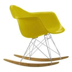 Vitra Eames RAR Rocking Chair, Mustard - Chrome - Golden Maple