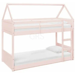 Miller Pink Wooden House Bunk Bed