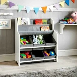 Kids Storage Tub With Bookshelves Perfect Organiser Kid Clothes Books & Toys