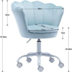 Velvet Kids Desk Chair Swivel Computer Chair For Children Girls Study Office, Height Adjustable, Blue -Fatboy Sales Store 91014441 4