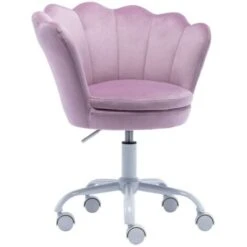 Velvet Kids Desk Chair Swivel Computer Chair For Children Girls Study Office, Height Adjustable, Purple