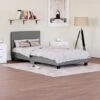 Lisbon 3ft Single Faux Leather Bed Frame, Grey, 190 X 90 Cm -Fatboy Sales Store 91416038 1