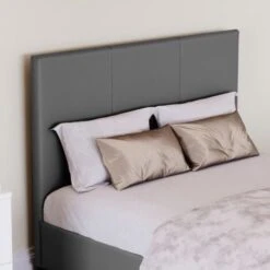 Lisbon 3ft Single Faux Leather Bed Frame, Grey, 190 X 90 Cm 7 Lisbon 3ft Single Faux Leather Bed Frame, Grey, 190 X 90 Cm -Fatboy Sales Store 91416038 3