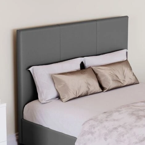 Lisbon 3ft Single Faux Leather Bed Frame, Grey, 190 X 90 Cm 5 Lisbon 3ft Single Faux Leather Bed Frame, Grey, 190 X 90 Cm - Image 3