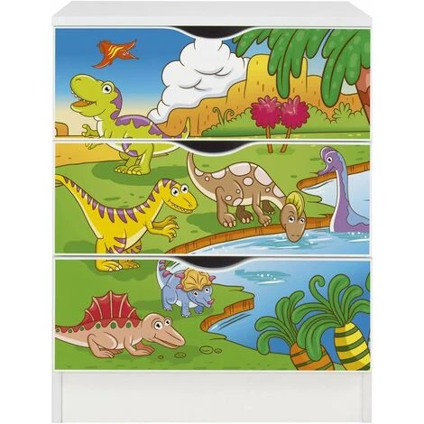 White Chest Of Drawers - ROMA – Dinosaurs 4 White Chest Of Drawers - ROMA – Dinosaurs - Image 2