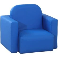HOMCOM Kids Mini Sofa 2 In 1 Table Chair Set Armchair Seat For 3 Years Old Blue