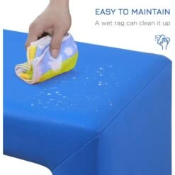 HOMCOM Kids Mini Sofa 2 In 1 Table Chair Set Armchair Seat For 3 Years Old Blue -Fatboy Sales Store 9380655 4